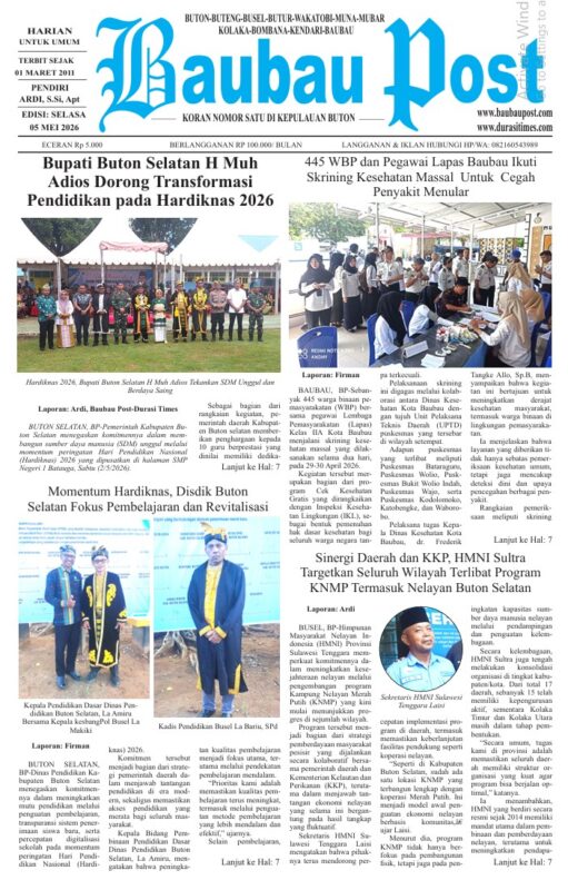 Epaper Koran Harian Baubau Post Edisi 05 Mei 2026