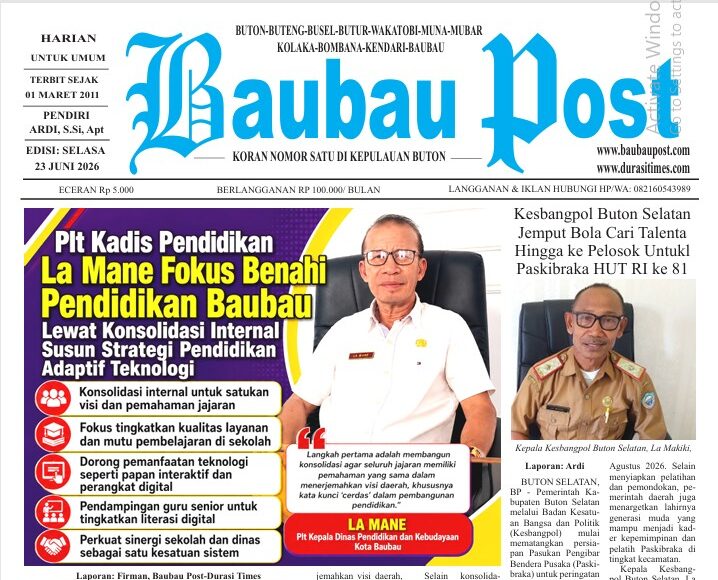 Epaper Koran Harian Baubau Post Edisi 23 Juni 2026