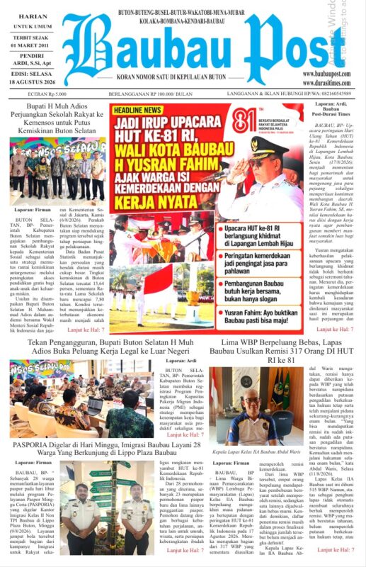 Epaper Koran Harian Baubau Post Edisi 18 Agustus 2026 2 Epaper Koran Harian Baubau Post Edisi 18 Agustus 2026