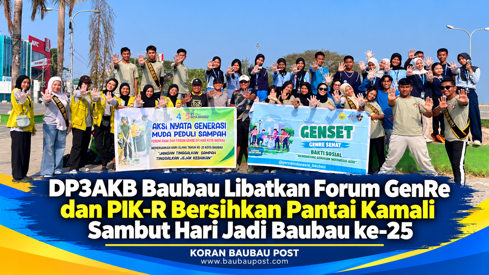 DP3AKB Baubau Libatkan Forum GenRe dan PIK-R Bersihkan Pantai Kamali Sambut Hari Jadi Baubau ke-25 1 DP3AKB Baubau Libatkan Forum GenRe dan PIK-R Bersihkan Pantai Kamali Sambut Hari Jadi Baubau ke-25