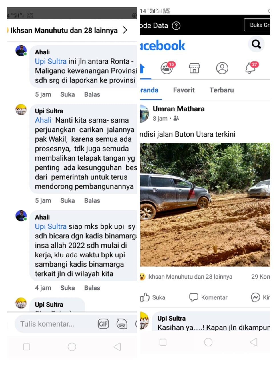 Viral di Medsos Ruas Jalan Provinsi Ronta-Maligano di Butur Rusak Parah, Wabub Ahali : Insya Allah 2022 Sudah Mulai Dikerja 1 F01.3 Jalan rusak di Butur viral di medsos