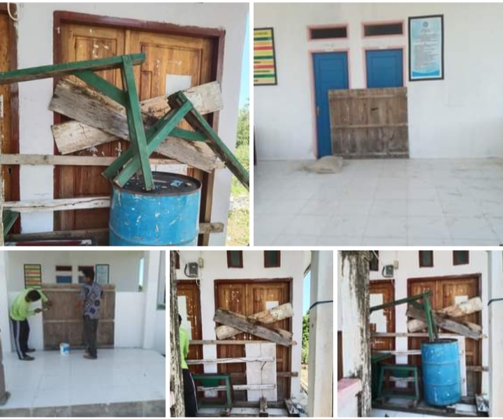 Kantor Balai Desa Wamorapa Kecamatan Wakorumba Utara Kabupaten Buton Utara Sulawesi Tenggara diduga disegel warga