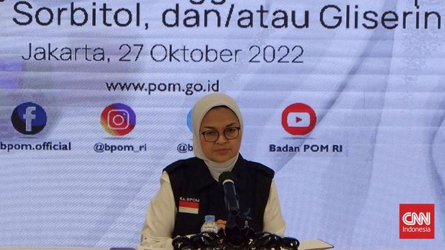 Polri Bakal Klarifikasi BPOM soal Izin Obat Sirop PT Afi Farma 2 F01.2 Kepala BPOM Penny Lukito