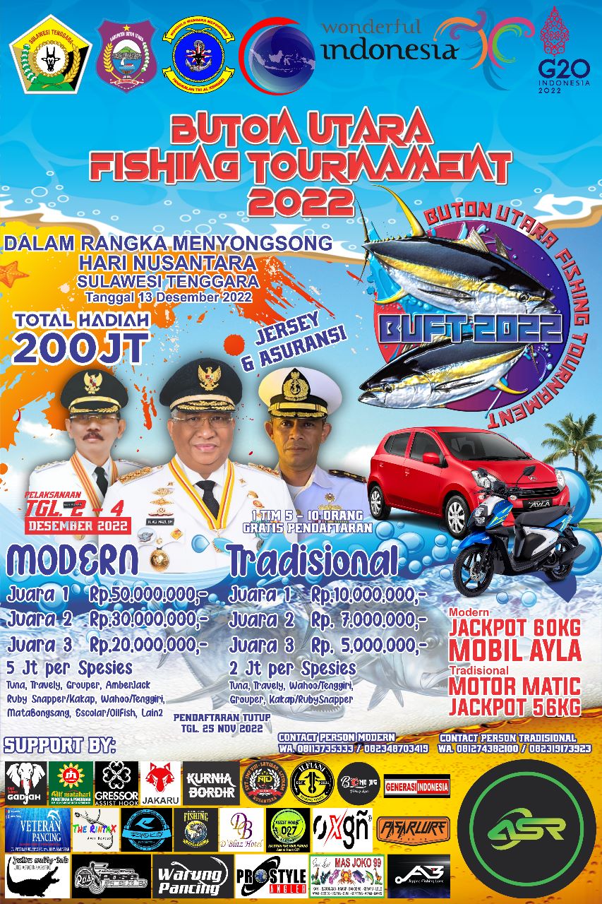 Gelar Lomba Fishing Turnament 2022, Sekda Butur Muhammad Hardy Muslim Siapkan Hadiah 1 Unit Motor Matic 1 F04.2