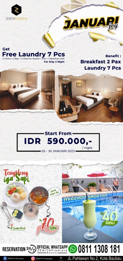 Zenith Premiere Hotel Baubau Menyediakan Promo Khusus Bulan Januari 2023 2 F08.2