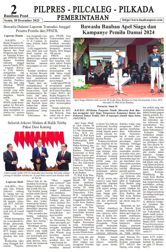 e-Paper Koran Baubau Post Edisi 18 Desember 2023 3 02 8 rotated