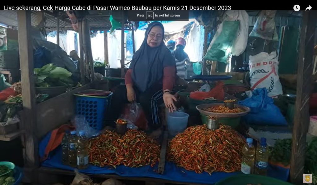 Live sekarang, Cek Harga Cabe di Pasar Wameo Baubau per Kamis 21 Desember 2023