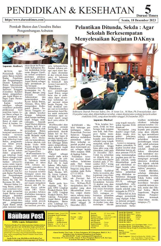 e-Paper Koran Baubau Post Edisi 18 Desember 2023 6 05 7 rotated