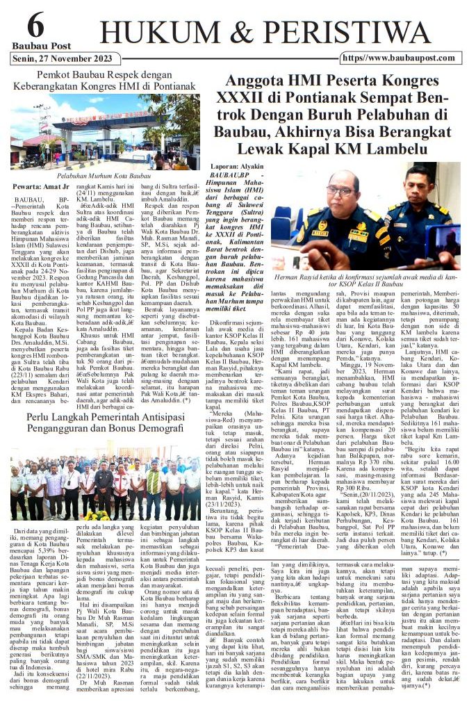 e-Paper Koran Baubau Post Edisi 27 November 2023 7 06 2 rotated
