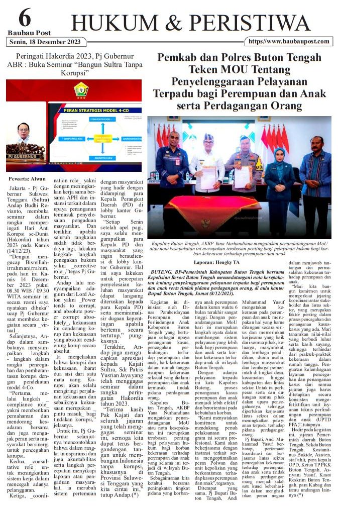 e-Paper Koran Baubau Post Edisi 18 Desember 2023 7 06 8 rotated