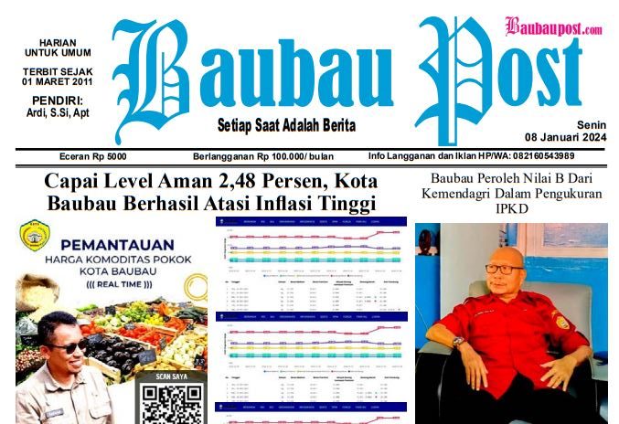 cover, e-Paper Koran Baubau Post Edisi 08 Januari 2024