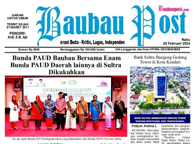 e-Paper Koran Baubau Post Edisi 28 Februari 2024 1 e-Paper Koran Baubau Post Edisi 28 Februari 2024