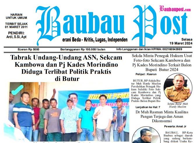 e-Paper Koran Baubau Post Edisi 19 Maret 2024 10 cover, e-Paper Koran Baubau Post Edisi 19 Maret 2024