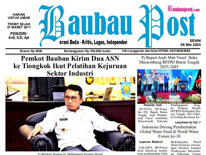 cover, e-Paper Koran Baubau Post Edisi 06 Mei 2024