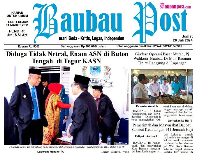 e-Paper Koran Baubau Post Edisi 26 JuLI 2024