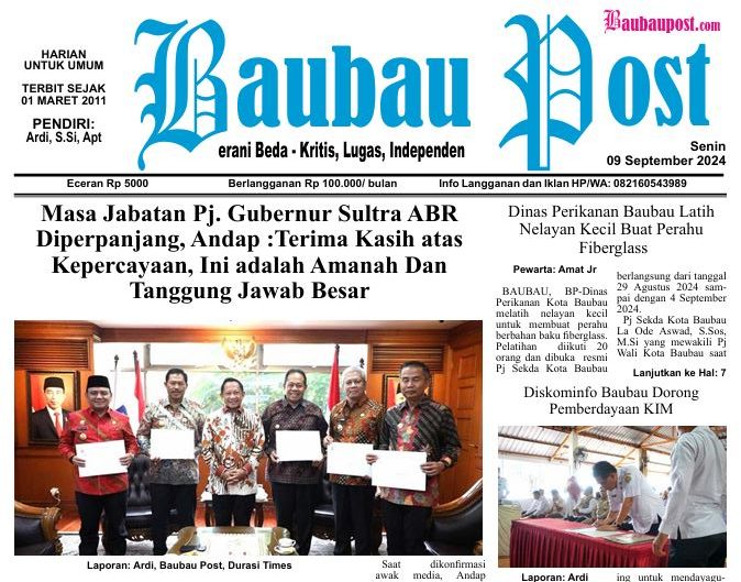 e-Paper Koran Baubau Post Edisi 09 September 2024