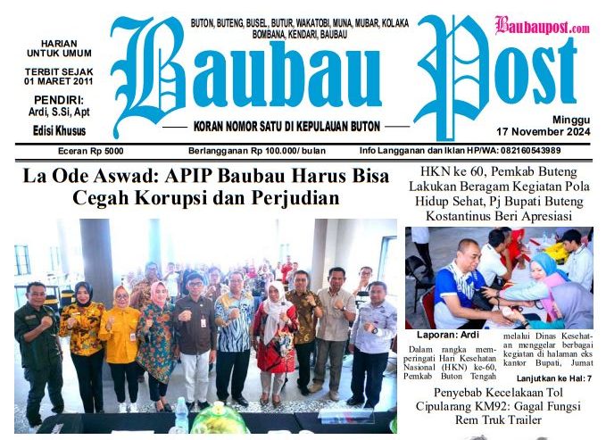 Epaper Koran Harian Baubau Post Edisi 17 November 2024