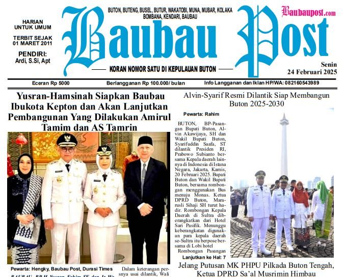 Epaper Koran Harian Baubau Post Edisi 24 Februari 2025