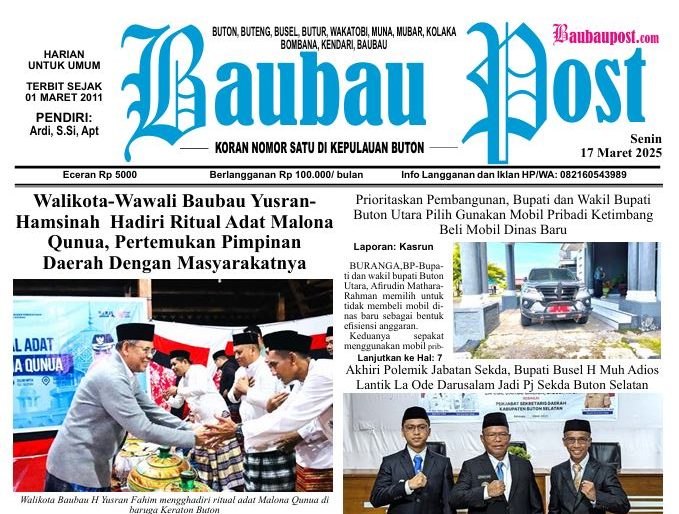 Epaper Koran Harian Baubau Post Edisi 17 Maret 2025 1 cover 1 rotated
