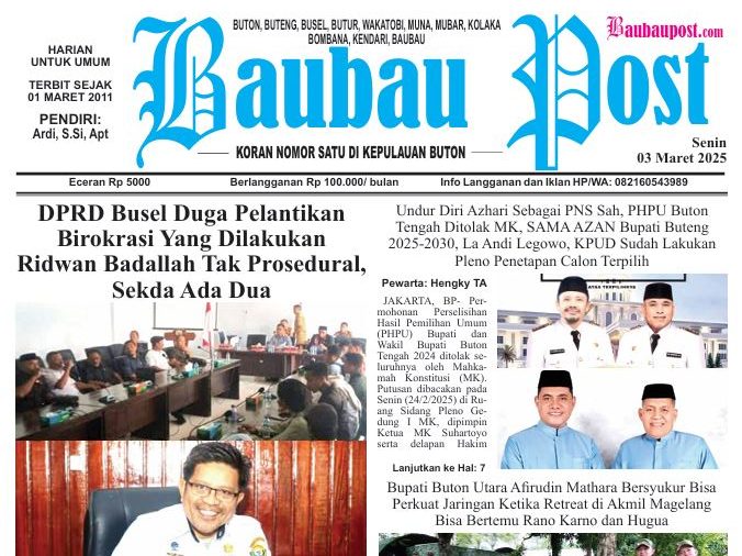 Epaper Koran Harian Baubau Post Edisi 03 Maret 2025