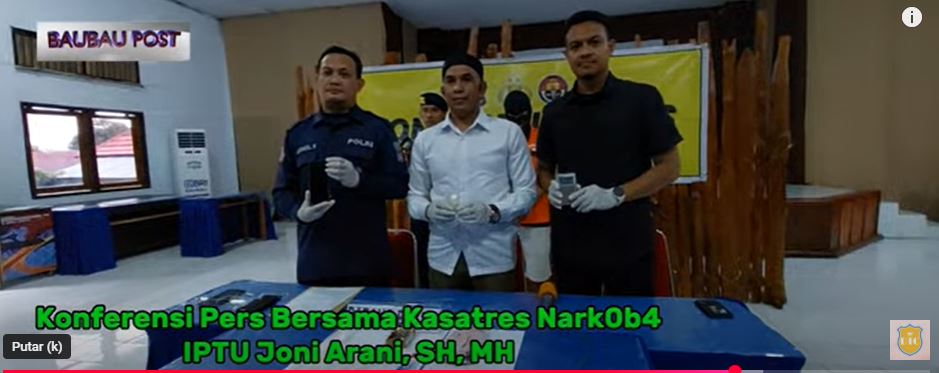 Satres Narkoba Polres Baubau Gagalkan Peredaran Narkoba dari Pemuda Baubau Inisial AF Seberat 5,34 Gram Berasal Dari Jaringan Napi Lapas Kendari
