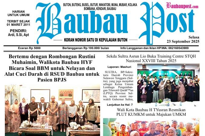 Epaper Koran Harian Baubau Post Edisi 23 September 2025