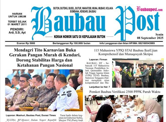 Epaper Koran Harian Baubau Post Edisi 8 September 2025