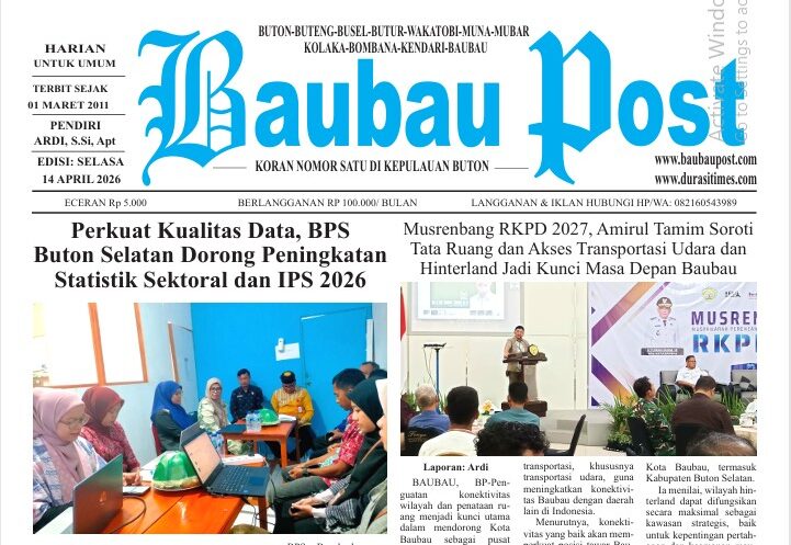 Epaper Koran Harian Baubau Post Edisi 14 April 2026