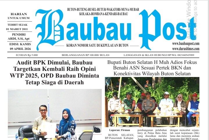 Epaper Koran Harian Baubau Post Edisi 09 April 2026
