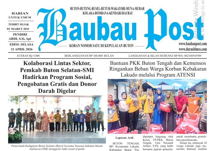 Epaper Koran Harian Baubau Post Edisi 21 April 2026