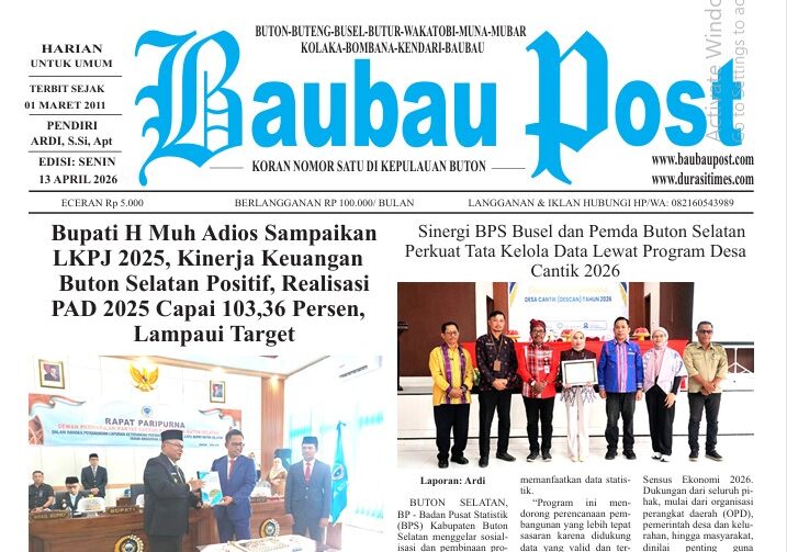 Epaper Koran Harian Baubau Post Edisi 13 April 2026