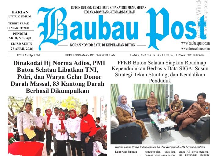 Epaper Koran Harian Baubau Post Edisi 27 April 2026