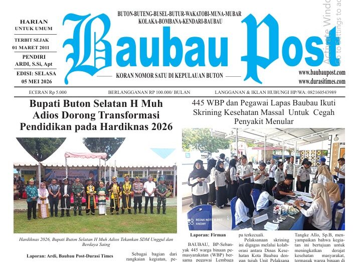 Epaper Koran Harian Baubau Post Edisi 05 Mei 2026
