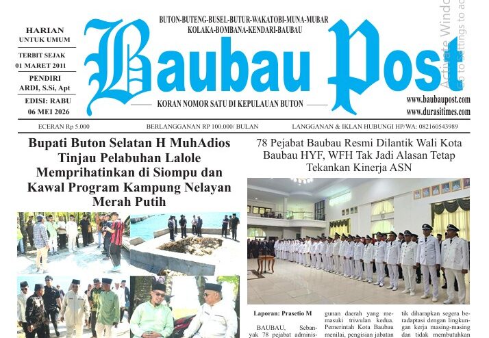 Epaper Koran Harian Baubau Post Edisi 06 Mei 2026
