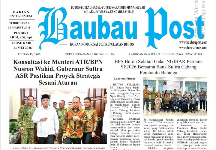 Epaper Koran Harian Baubau Post Edisi 13 Mei 2026