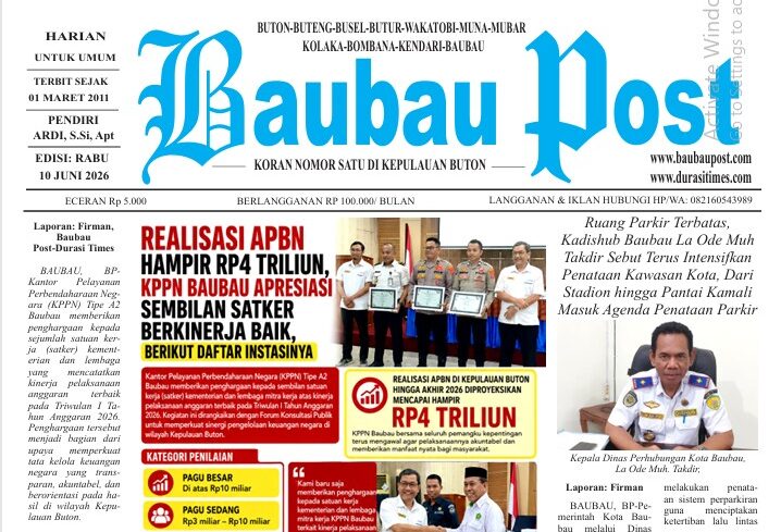Epaper Koran Harian Baubau Post Edisi 10 Juni 2026
