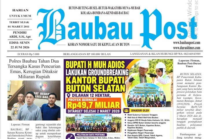 Epaper Koran Harian Baubau Post Edisi 22 Juni 2026 1 Epaper Koran Harian Baubau Post Edisi 22 Juni 2026