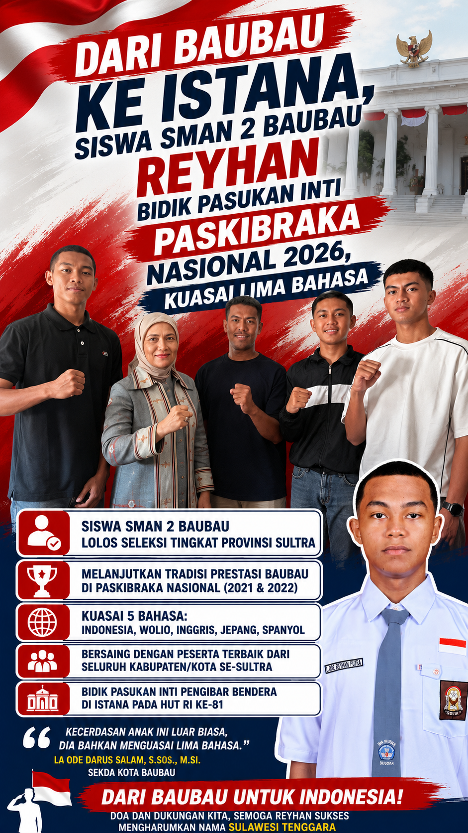 Siswa SMAN 2 Baubau Reyhan Lolos Seleksi Paskibraka Nasional 2026, Kuasai Lima Bahasa 1 Siswa SMAN 2 Baubau Reyhan Lolos Seleksi Paskibraka Nasional 2026, Kuasai Lima Bahasa