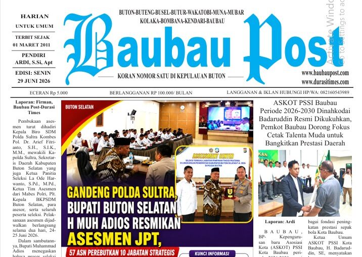 Koran Online Baubau Post Edisi 29 Juni 2026