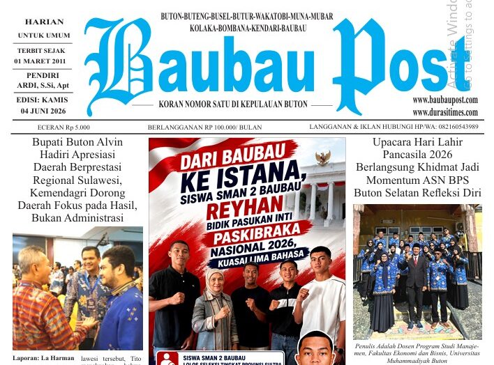 Epaper Koran Harian Baubau Post Edisi 04 Juni 2026