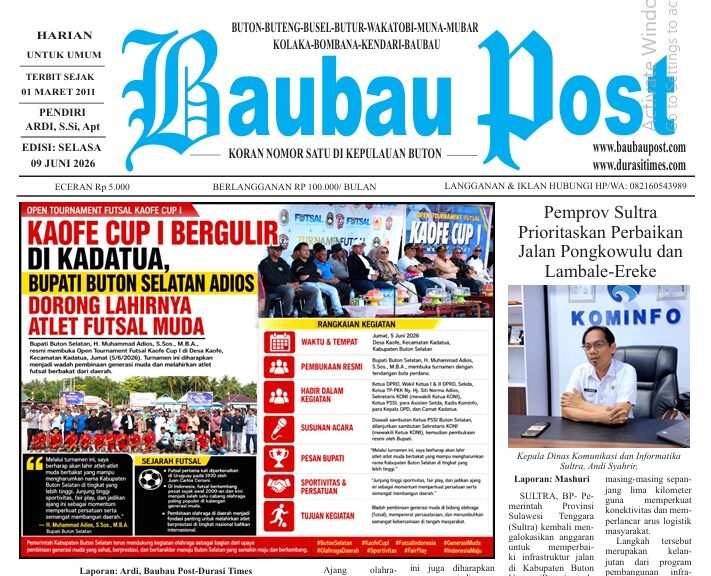 Epaper Koran Harian Baubau Post Edisi 09 Juni 2026