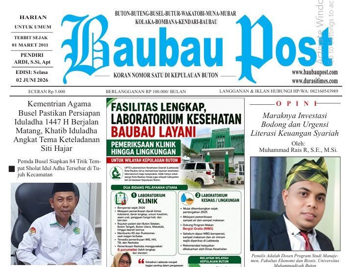 Epaper Koran Harian Baubau Post Edisi 02 Juni 2026