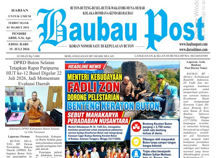 Epaper Koran Harian Baubau Post Edisi 15 Juli 2026