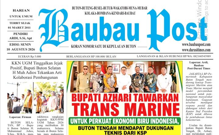 Epaper Koran Harian Baubau Post Edisi 10  Agustus 2026