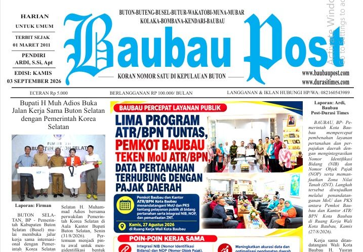 Epaper Koran Harian Baubau Post Edisi 03 September 2026