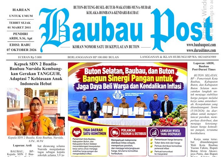 Epaper Koran Harian Baubau Post Edisi 07 Oktober 2026