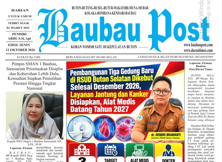 Epaper Koran Harian Baubau Post Edisi 12 Oktober 2026