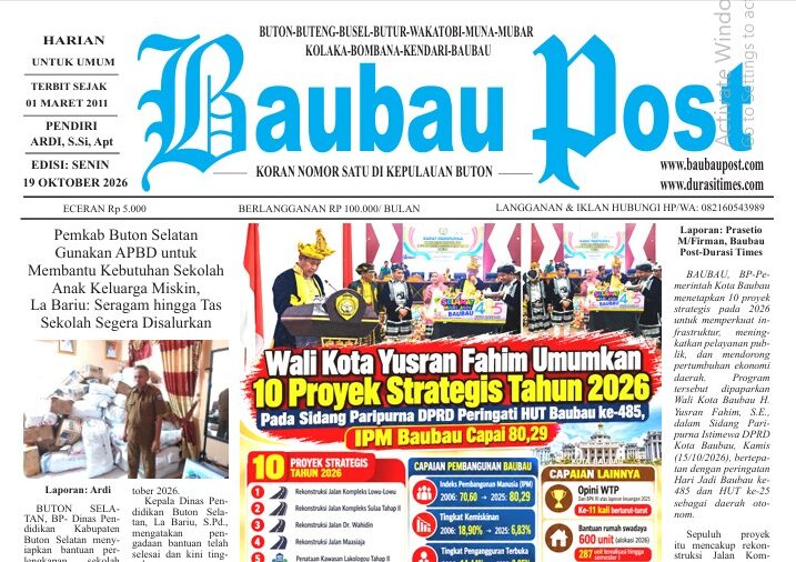 Epaper Koran Harian Baubau Post Edisi 19 Oktober 2026 1 Epaper Koran Harian Baubau Post Edisi 19 Oktober 2026